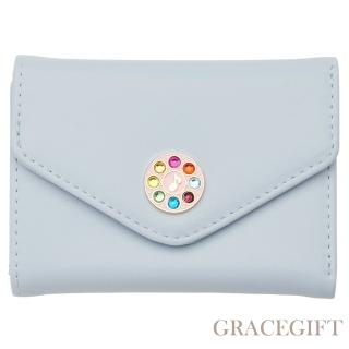 【Grace Gift】小魔女DoReMi聯名-精靈咪咪三折短夾(藍)