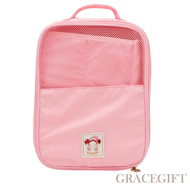 【Grace Gift】小魔女DoReMi聯名-春風DoReMi手提旅行萬用袋(粉)