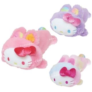【小禮堂】Sanrio 三麗鷗 Hello Kitty 絨毛造型拉鍊筆袋 - 兔裝紗裙款(平輸品)