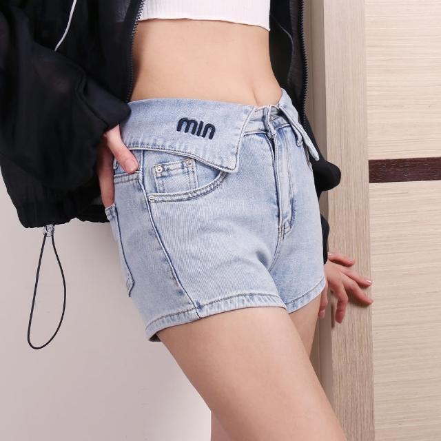 【SW GENE】MIU字母繡翻折造型短褲(牛仔短褲系列/S-XL/3色/3693)