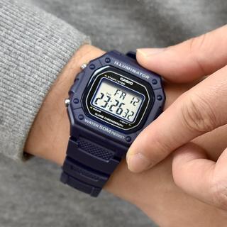 【CASIO 卡西歐】CASIO手錶 藍紫色電子膠錶(W-218H-2AVDF)
