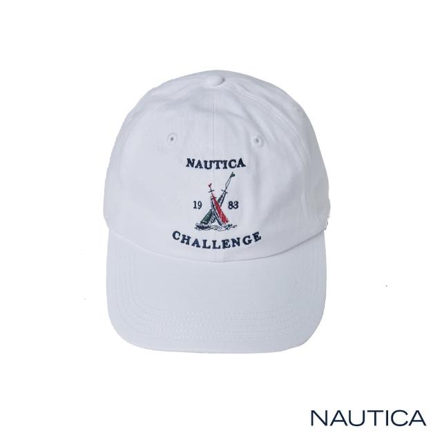 【NAUTICA】品牌LOGO帆船刺繡棒球帽(白色)