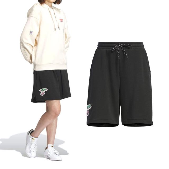 【adidas 愛迪達】SMR GFX Shorts 女款 黑色 運動 亞規 印花 口袋 休閒 短褲 IW6302