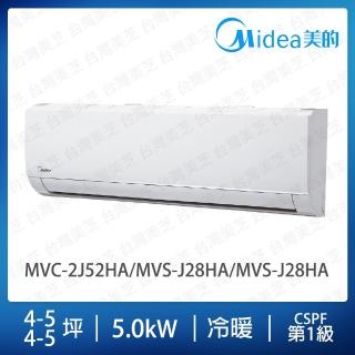 【MIDEA 美的】4-5+4-5坪一對二冷暖變頻分離式冷氣(MVC-2J52HA/MVS-J28HA/MVS-J28HA)