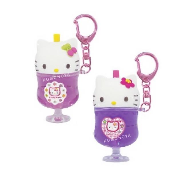 【小禮堂】Hello Kitty 壓克力造型鑰匙圈 - 90”s漂浮汽水款(平輸品)