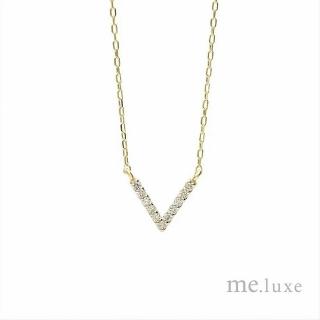 【me.luxe】K10黃K小V鑽石5分項鍊