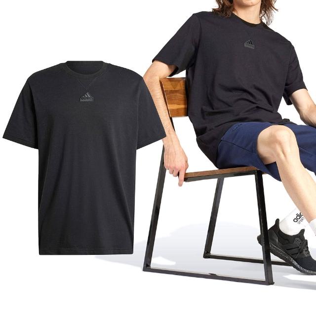 【adidas 愛迪達】ALL SZN Graphic 男款 黑色 休閒 上衣 圓領 棉質 T恤 短袖 IR5266