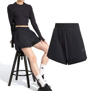 【adidas 愛迪達】W Z.N.E. WVN SH 女款 黑色 運動 舒適 休閒 基本款 短褲 IS1877