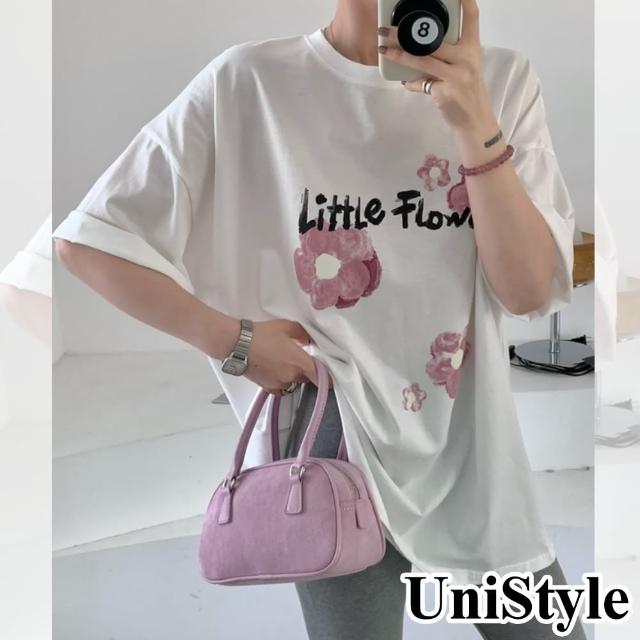 【UniStyle】短袖T恤 韓版小花字母印花上衣 女 UP1749(白)