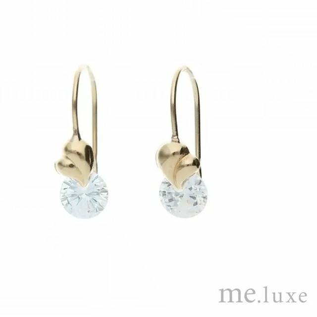 【me.luxe】K10黃K愛心鋯石耳環-耳掛式(日本輕珠寶網路銷售NO.1)
