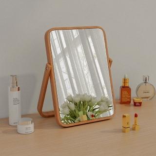 【zozo】2入組 歐式木質化妝鏡(折疊鏡/桌面化妝鏡/梳妝鏡)