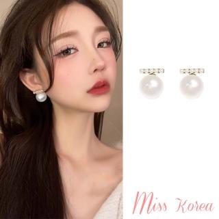 【MISS KOREA】韓國設計S925銀針大氣復古輕奢珍珠造型耳環(S925銀針耳環 珍珠耳環)