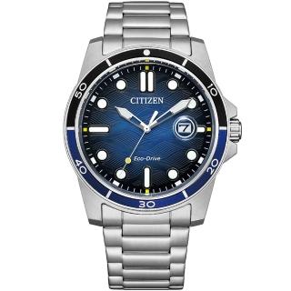【CITIZEN 星辰】Eco-Drive光動能 大三針手錶 男錶(藍色-AW1810-85L)