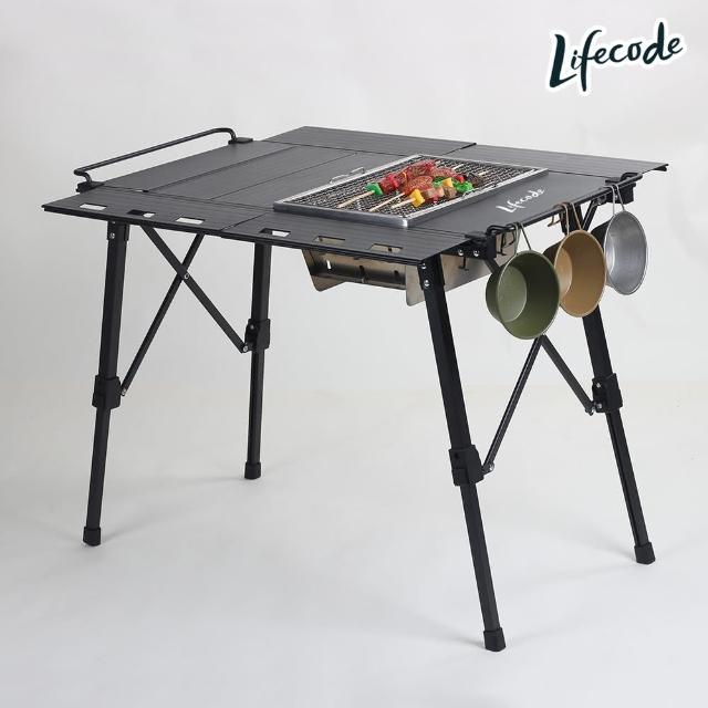 【LIFECODE】黑金鋼-鋁合金三單位IGT戰術桌/折疊桌