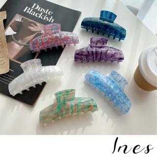 【INES】幻彩髮夾/高級感復古幻彩設計典雅氣質大抓夾 馬尾夾 髮夾(6款任選)