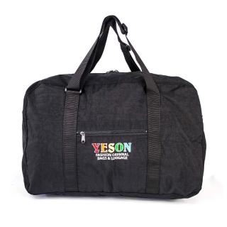 【YESON】超輕量行李袋 可插拉桿 可摺疊 購物袋 旅行袋(MG-529-18-黑)