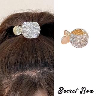 【SECRET BOX】美鑽髮夾 珍珠髮夾/韓國設計閃耀美鑽珍珠鑲嵌高馬尾抓夾(2款任選)