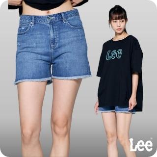 【Lee】女裝 牛仔短褲 / 涼感 中腰經典款 中藍洗水(LL22014872A)