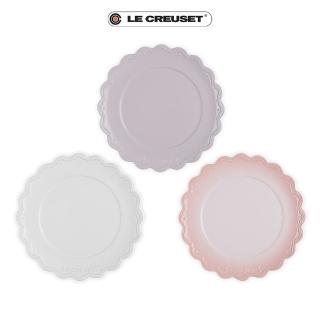 【Le Creuset】永恆花蕾系列瓷器圓盤 27cm(棉花白/柔粉紫/貝殼粉 3色可選)