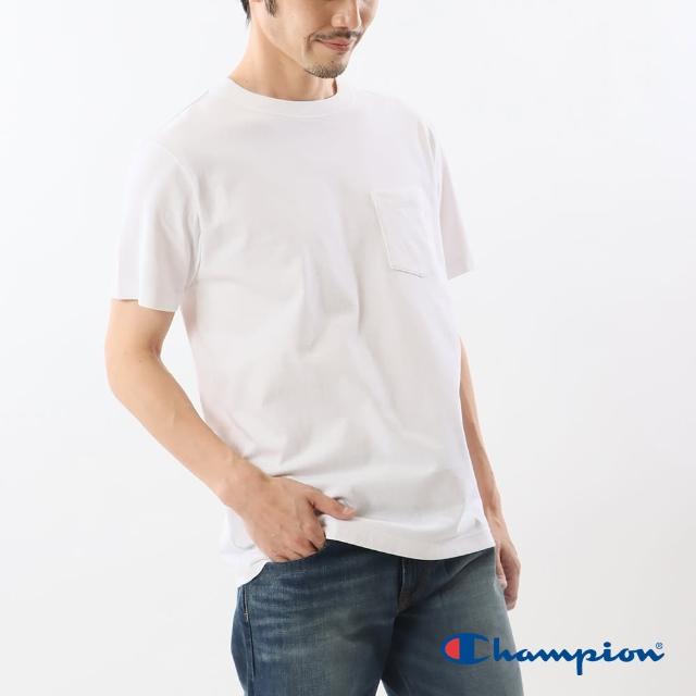 【Champion】官方直營-純棉口袋短袖TEE-男(白色)
