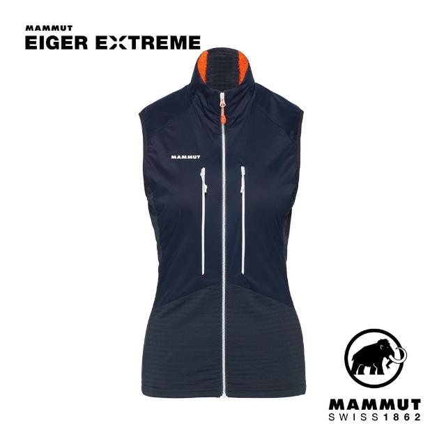 【Mammut 長毛象】Eiger Nordwand ML Hybrid Vest W 極限艾格防風防潑水中層背心 夜藍 女款 #1014-05650