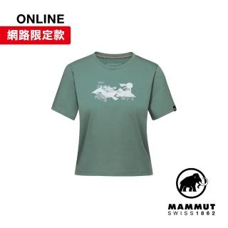 【Mammut 長毛象】Massone T-Shirt Cropped Women Rocks 有機棉短版短袖T恤 深玉石綠 女款 #1017-05171