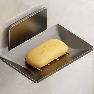 【EchoLife】太空鋁壁掛肥皂架 瀝水架 香皂肥皂盒 置物架 菜瓜布架(浴室收納)