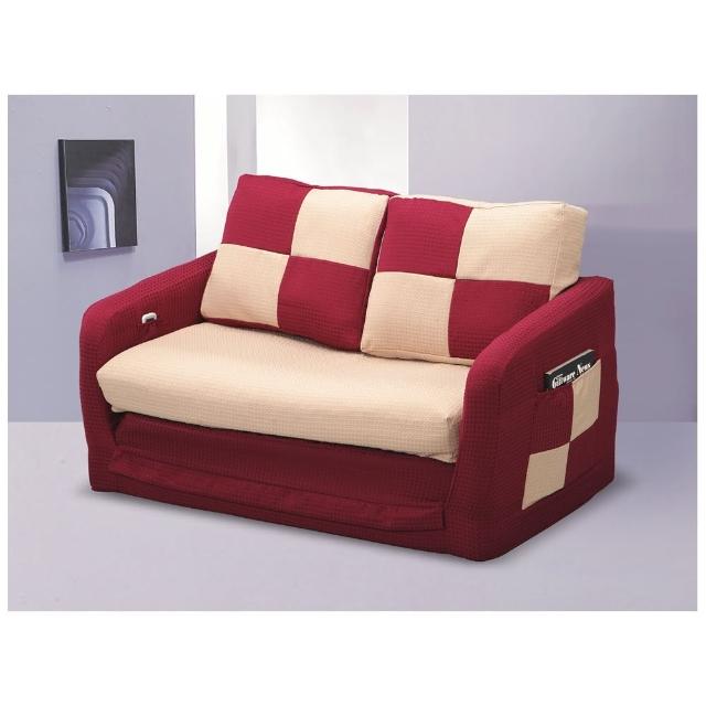 【AS 雅司設計】妮露紅色雙人坐臥兩用沙發床