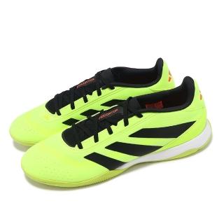 【adidas 愛迪達】室內足球鞋 Predator League In 螢光黃 黑 男鞋 絨面 運動鞋 抓地 愛迪達(IF5711)