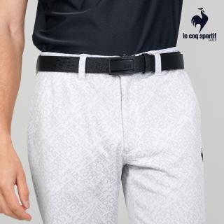 【LE COQ SPORTIF 公雞】高爾夫系列 男款黑色質感百搭方形扣環皮帶 QGT0K211