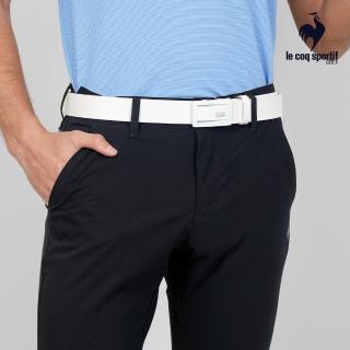 【LE COQ SPORTIF 公雞】高爾夫系列 男款白色質感百搭方形扣環皮帶 QGT0K211