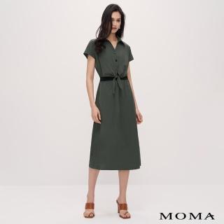 【MOMA】休閒都會綁帶洋裝(墨綠色)