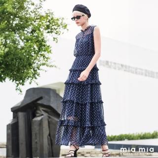 【mia mia】滿版海軍風印花長洋裝
