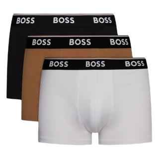 【HUGO BOSS】純棉四角內褲3件組-白色/卡其色/黑色(M號、L號)