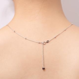 【Olivia Yao Jewellery】純銀 心型黑瑪瑙圓珠間隔 項鍊(Ouro Collection)