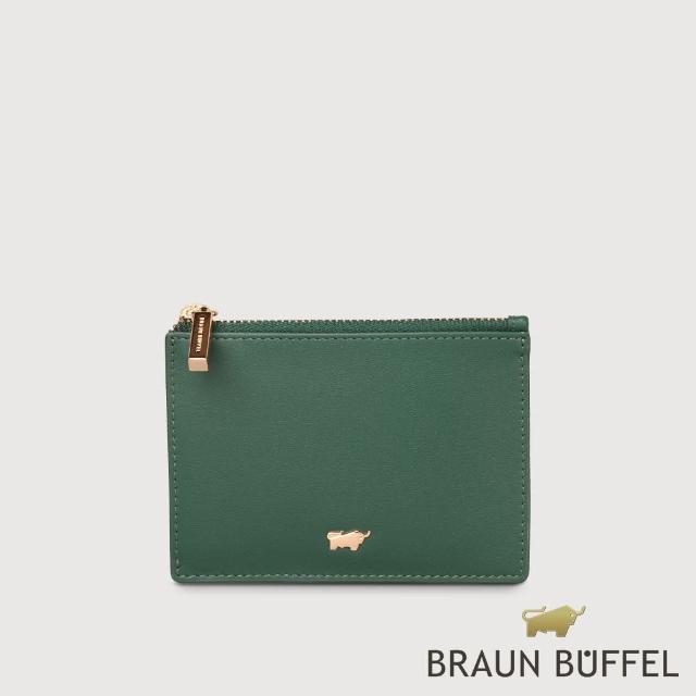 【BRAUN BUFFEL 德國小金牛】台灣總代理 城市-A 拉鍊零錢包-常綠色(BF841-163-EG)