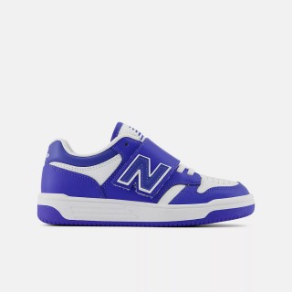 【NEW BALANCE】NB 480 童鞋 復古運動鞋 休閒鞋 籃球鞋型 中大童 小童 藍白色(PHB480WH-W)