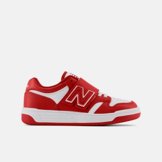 【NEW BALANCE】NB 480 童鞋 復古運動鞋 休閒鞋 籃球鞋型 中大童 小童 紅白色(PHB480WR-W)