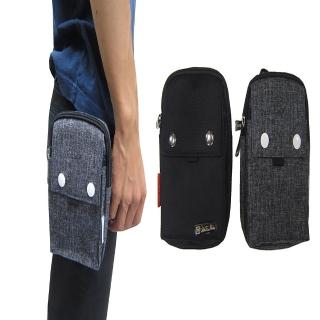 【SNOW.bagshop】腰包外掛式小量二層主袋可5.5寸手機背面插筆袋防水尼龍布隨身可直接拆離皮帶外掛