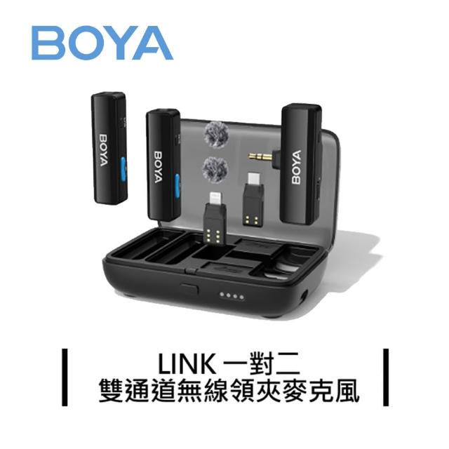 【BOYA 博雅】LINK 一對二雙通道無線領夾麥克風 黑色(公司貨)