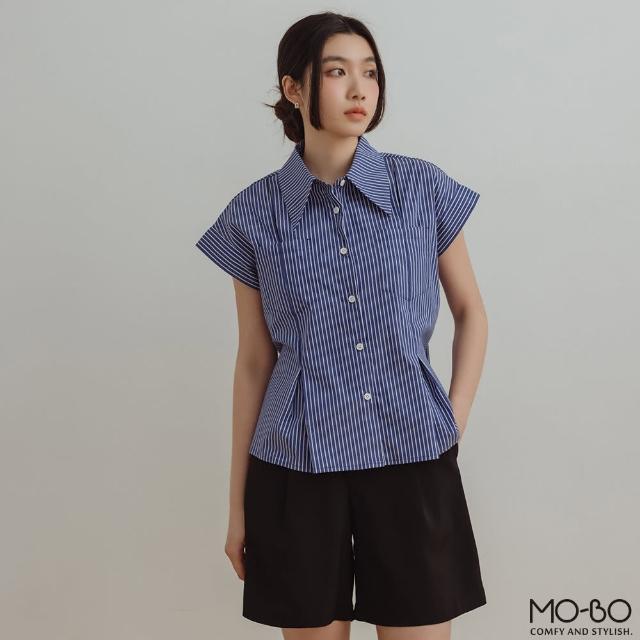 【MO-BO】直條紋顯瘦調節上衣