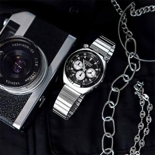 【CITIZEN 星辰】Chronograph 計時系列 AN3660-81E 牛頭錶 熊貓款 三眼計時 日期顯示 石英 鋼錶(防水50米)