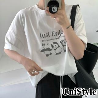 【UniStyle】短袖T恤 韓版童趣小熊貓印花上衣 女 UP1763(白)