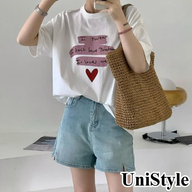 【UniStyle】短袖T恤 韓版字母愛心上衣 女 UP1788(白)