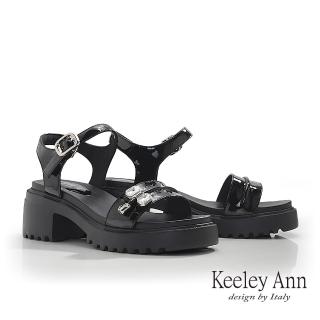【Keeley Ann】美鑽輕量粗跟涼鞋(黑色422972210-Ann系列)