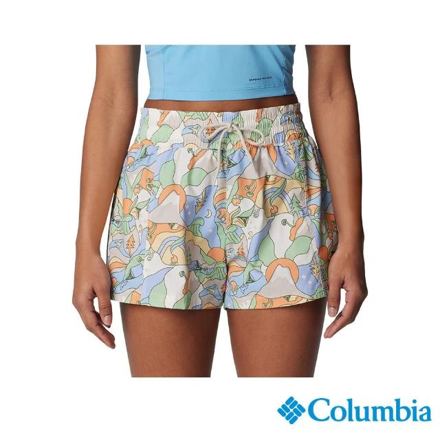 【Columbia 哥倫比亞】女款-Boundless Trek防潑短褲-印花色(UAL45140QX/IS)