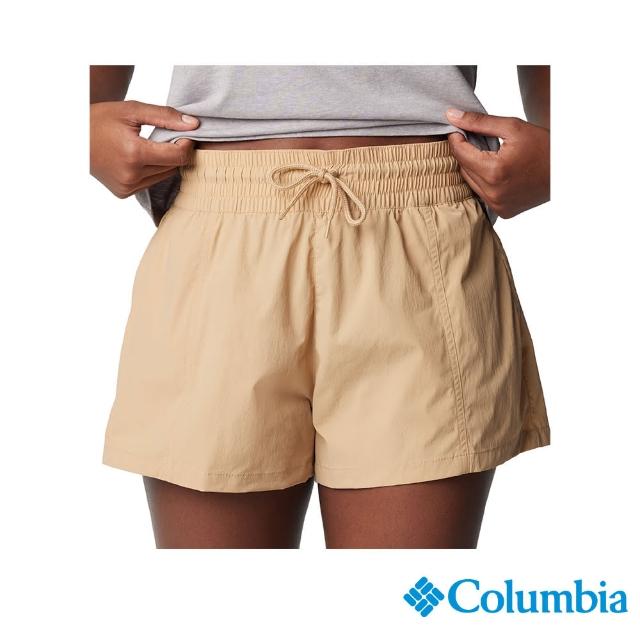 【Columbia 哥倫比亞】女款-Boundless Trek防潑短褲-卡其色(UAL45140KI/IS)