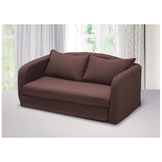 【AS 雅司設計】萊依咖啡色雙人坐臥兩用沙發床-138×65.5×64.5公分