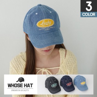 【WHOSE HAT】韓國製 幸運色牛仔刺繡棒球帽 鴨舌帽 NO.BC1752(遮陽帽 帽子)