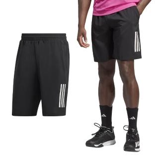 【adidas 愛迪達】Club 3STR Short 男款 黑色 網球 透氣 舒適 運動 短褲 HS3253